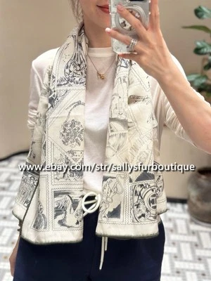 Sallys 70% Cashmere 30% Silk Wrap Scarf Stamps Print Double Face Large Shawl 53" Foto 1 de 4