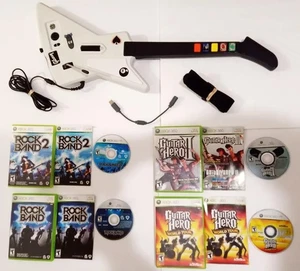 Xbox 360 Guitar Hero Xplorer Bundle w/ 4 Games Legends of Rock GH2 GH3 Lot - Picture 1 of 10