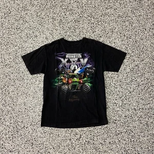 Camisa Monster Jam De Colección Para Hombres Pequeña Negra Gira Mundial Grave Digger Y2K - Imagen 1 de 3
