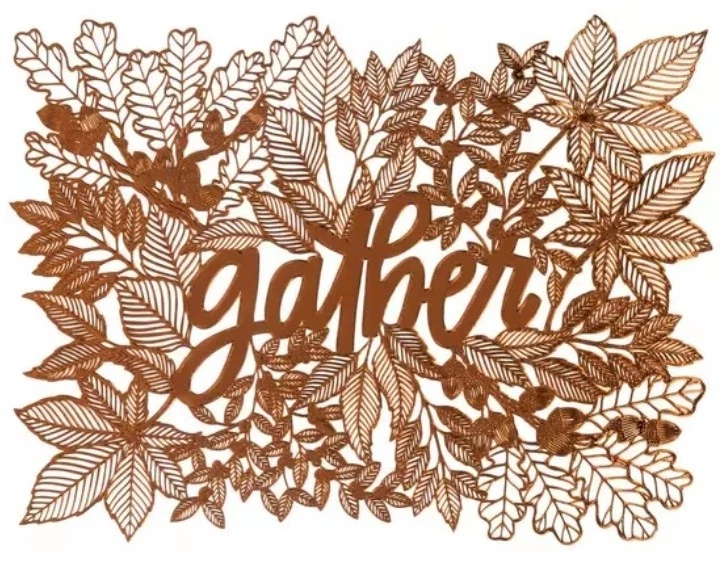 6 Bronze "Gather" Placemats Sturdy Plastic New From Hobby Lobby ~ FREE SHIPPING  - Image 1 of 1