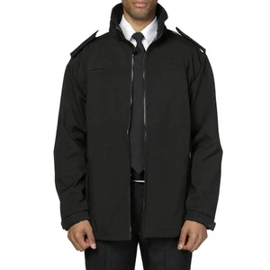 Deluxe Black Security Softshell Jacket with Epaulettes - Picture 1 of 5