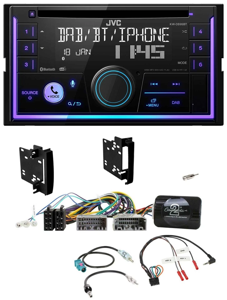 JVC Lenkrad USB 2DIN DAB Bluetooth CD Autoradio für Chrysler Dodge Jeep - Bild 1 von 4