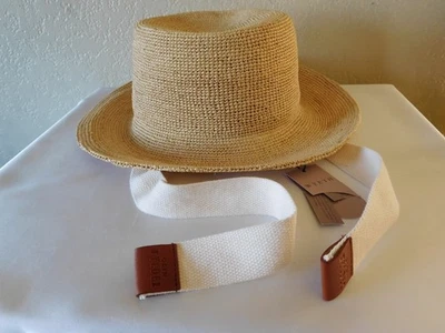 Nuevo sombrero de paja de lujo Wyeth Bucket con lazos para la barbilla Foto 1 de 4