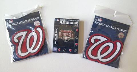 THREE (3) PIECE WASHINGTON NATIONALS, PLAYING CARDS & MAGNET CLOSEOUT PACKAGE Cover