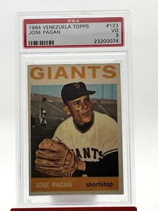 1964 Topps Venezuela Jose Pagan #123 San Francisco Giants PSA 3 Pop 2, 4 superiori! - Foto 1 di 2