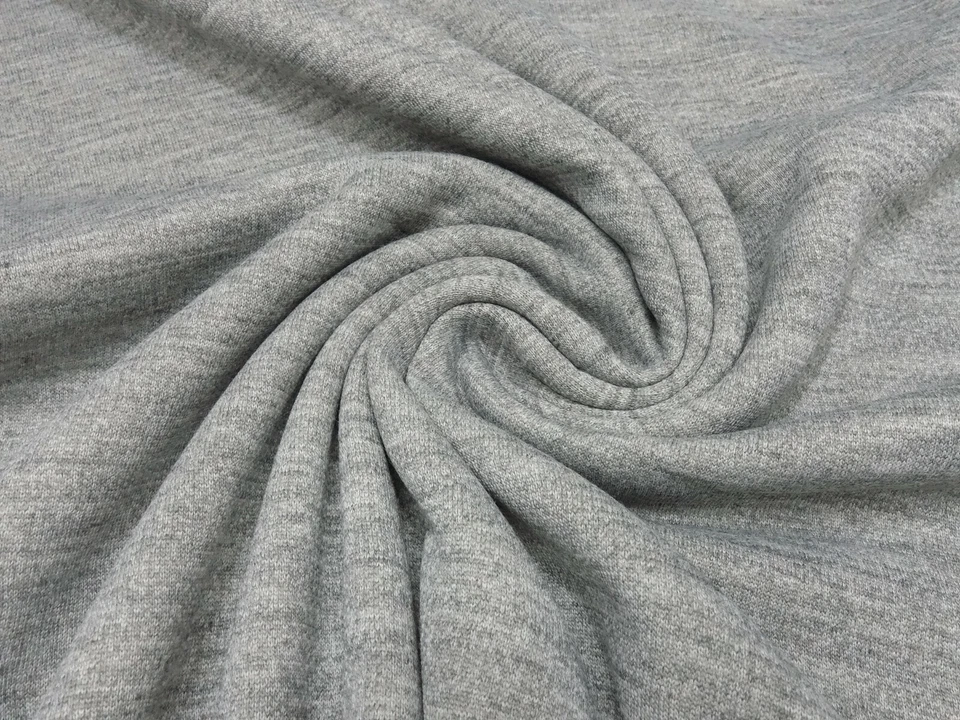 Stoff Baumwolle Sweatshirtstoff Schlauchware grau melange Kleiderstoff - Bild 1 von 4