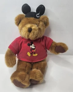 Disney Store Exclusive - 12" Teddy Bear w/ Mickey Ears & Shirt - New w/ Tags - Picture 1 of 11