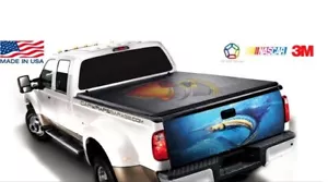 Marlin Fish Sailfish Striped Tailgate Wrap Vinyl Graphic Decal Sticker Trucks - Picture 1 of 4