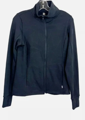 Chaqueta Atlética Mondetta Jacquard Cremallera Frontal Agujeros para Pulgar Negra Talla XL Foto 1 de 2