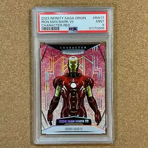 IRON MAN MARK VII #RW17 2023 MARVEL INFINITY SAGA ORIGIN RED HOLO - PSA 9 MINT - Picture 1 of 3