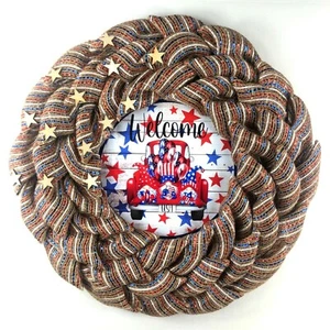 Farmhouse Americana Patriotic Wreath Front Door Farmhouse Country Decor - Picture 1 of 5