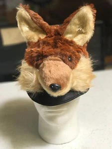 RED FOX HAT costume plush ADULT mens women head mask shaped for people humans - Picture 1 of 4