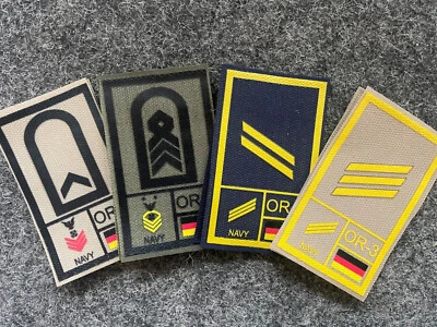 BUNDESWEHR Rangabzeichen BW Marine 1 Paar (2 Stück) International Klett Passend für KBS SK