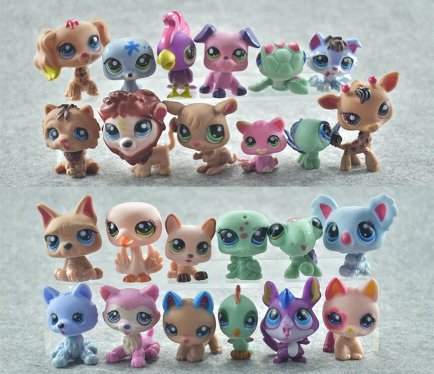 24pcs Set Littlest Pet Shop Toy LPS Cute Animal Dog Cat Lion Figure Kids Gift