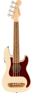 Fender  Fullerton Precision Bass® Uke,  Tortoiseshell Pickguard, Olympic White - Picture 1 of 7