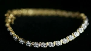 VTG Sterling Silver Ross Simons 7.25" 1 Diamond Bracelet Solid 925 Silver 10.6g - Picture 1 of 5
