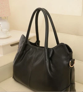 Happybird women handbag shoulder bag Tote Purse Fashion leather messenger(black) - Picture 1 of 4