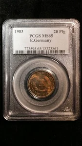 1983 East Germany 20 Pfennig PCGS MS65 Coin - Picture 1 of 2