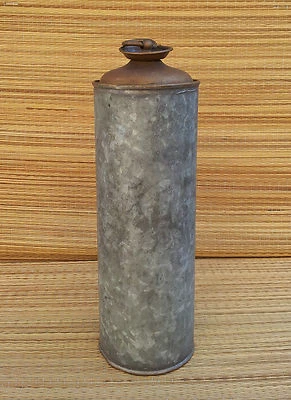 Ancienne gourde bouillotte en fer galvanisé art pop french antique - Photo 1/2