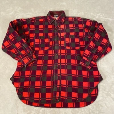 Vintage 1960s Champion Plaid Flannel Button Long Sleeve Shirt Mens Size M/L 15 ½ - Image 1 of 4