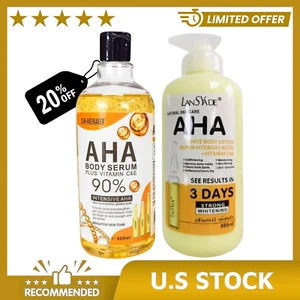 AHA Strong Brightening Serum & Lotion Vitamin C Skin Whitening USA Stock 2-pc - Picture 1 of 6
