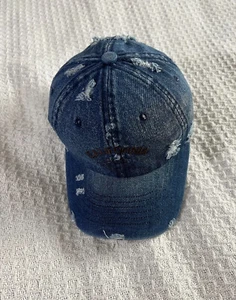 Denim Baseball Cap Hat Distressed Trucker Hats Adjustable California Surf - Picture 1 of 12
