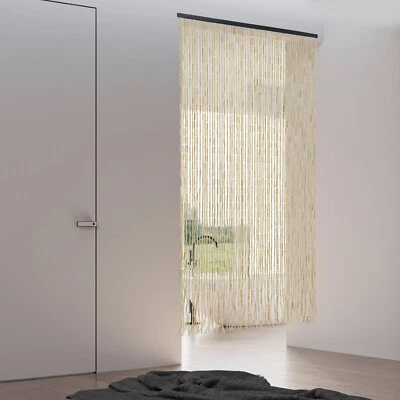 Cortina de bambú con cuentas puerta de habitación retro colgante mosquitera cuentas divisor Foto 1 de 4