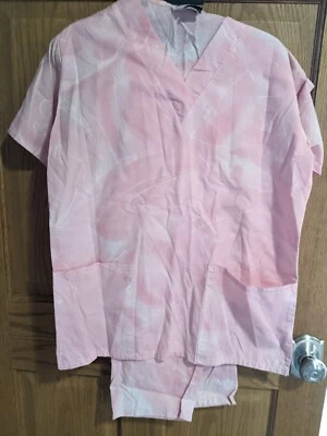 De colección Damas Jasco Exfoliante Set Rosa "Algodón de Caramelo" Pequeño/X-s Uniforme Médico Enfermería Foto 1 de 4