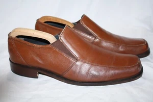 MOCASINES SIN CORDONES DE CUERO ROLAND CARTIER DE DISEÑADOR FRANCÉS PARA HOMBRE TALLA 9 BRONCEADO - Imagen 1 de 1