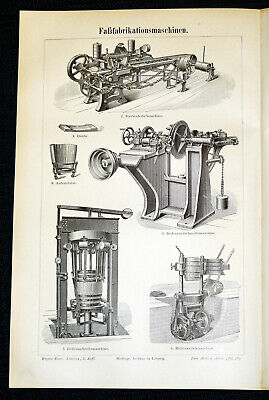 FASSFABRIKATIONSMASCHINEN - Lithographie Von 1898/99 – 124 Jahre ORIGINAL • 2.99€
