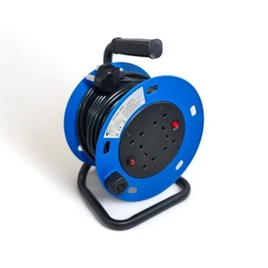 25M Extension Reel Heavy Duty Mains Cable 13A 240V Electrical 4 Way Gang Socket - Picture 1 of 2