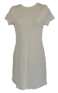 RIVER ISLAND Winter White Long Length TUNIC T-SHIRT TOP/DRESS Size 8 - Picture 1 of 4