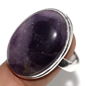Natural Amethyst 925 Silver Plated Gemstone Ring US 9.5 Limited Gift MJ - Picture 1 of 3