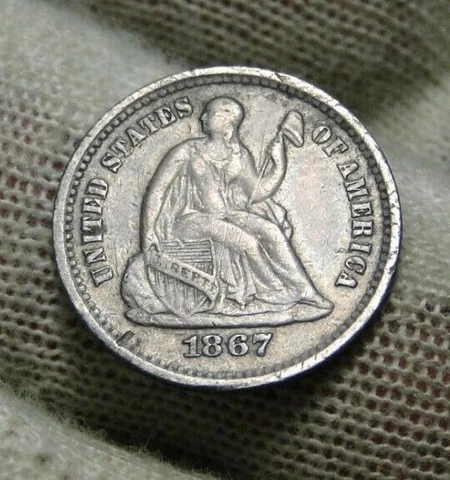 1867S Seated Liberty Half Dime Cover