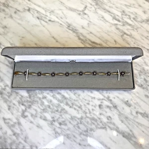 ESTATE 14K GOLD 48 STONE PURPLE AMETHYST BRACELET - 7.25 INCHES - 7.9 GRAMS - Picture 1 of 9