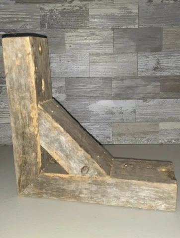 One Wood Corbel Shabby Chic Bracket made w/ Vintage Old Barn wood 8"x8"x2½" Cover
