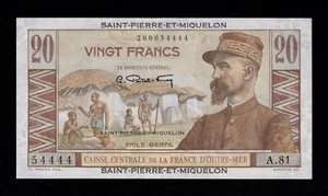 F.C. SAINT PIERRE ET MIQUELON , 20 FRANCOS 1950/60 , S/C ( UNC ) , P.24 . - Picture 1 of 2