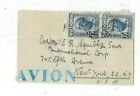 1951 Spanish Tangier Airmail To New York, Small Business Size Envelope Pair 75C