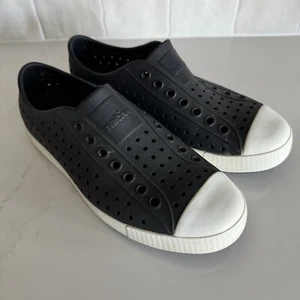 Native Jefferson Adult Waterproof Slip-On Sneakers Black Men 6/Women 8 - Picture 1 of 6