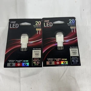 (Qty 2) FEIT Electric 2.5 Watt LED Bulbs 160 lumens Warm White 20 Watt - Picture 1 of 1