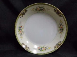 Meito Floral w/ Green Trim, Gold Edge: Coupe Soup Bowl (s), 7 3/8" - Picture 1 of 5