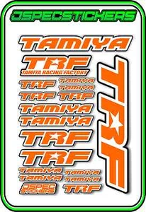 TRF TAMIYA RC STICKER REMOTE CONTROL STICKERS 418 RACING MODEL A5 R/C ORANGE WHI - Picture 1 of 8