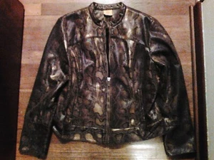 Ruby Rd. Jacket, Women's Size S, Brown Snakeskin Pattern - Picture 1 of 2