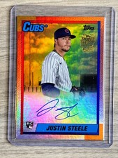 🔥2023 Topps Archives JUSTIN STEELE AUTO FAN FAVORITES GOLD FOIL /50 RC 1990🔥