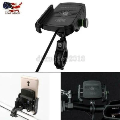 Phone Holder Wireless USB Charger Handlebar Mount For Harley-Davidson Touring US Foto 1 de 4