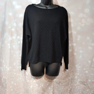 Vince Camuto schwarzer leichter Wollmischung Pullover mit Cutout-Detail Größe M - Bild 1 von 7