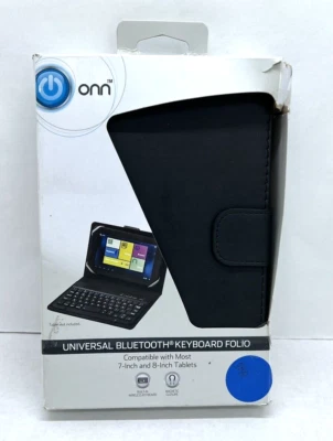 New ONN Bluetooth Keyboard Folio Universal with Build-in stand Black - Image 1 of 4