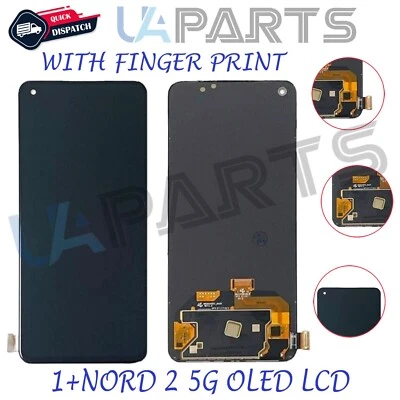 For ONEPLUS NORD 2 5G OLED LCD Touch Screen Digitizer Display Assembly Black - Image 1 of 4