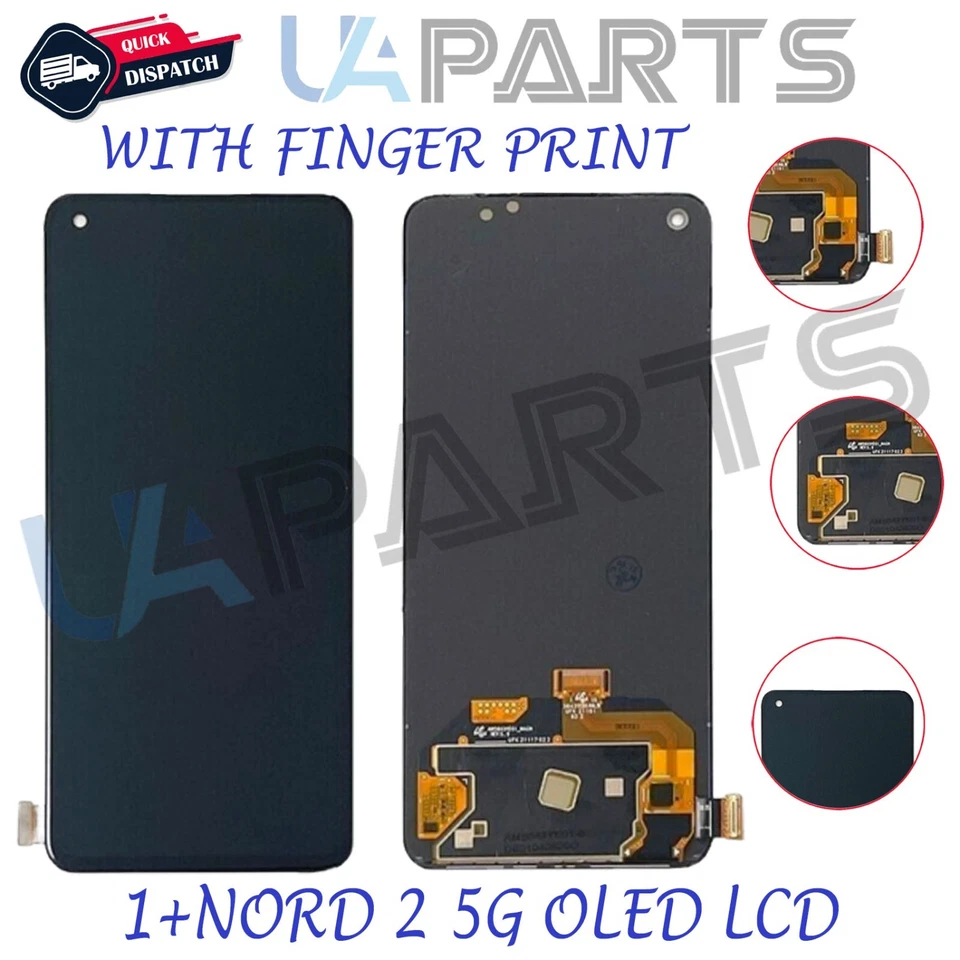For ONEPLUS NORD 2 5G OLED LCD Touch Screen Digitizer Display Assembly Black - Image 1 of 4