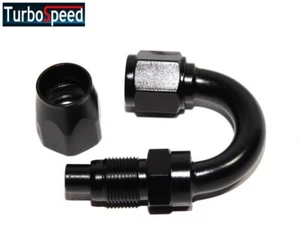 Adaptador de montaje de extremo de manguera de línea de gas y combustible giratorio negro AN6 180 grados nuevo a estrenar - Imagen 1 de 4